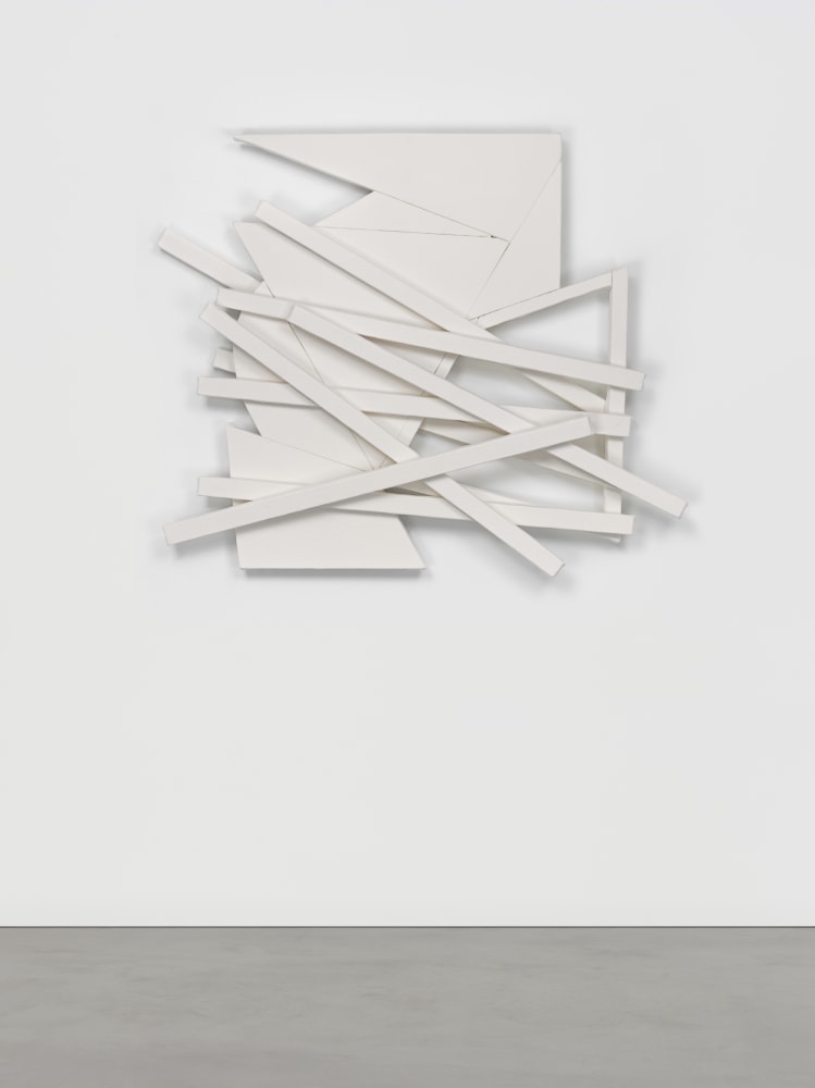 Wall relief by Wyatt Kahn Untitled 2021 Linen on linen on panel 113 x 132 x 16.5 cm / 44 1/2 x 52 x 6 1/2 in