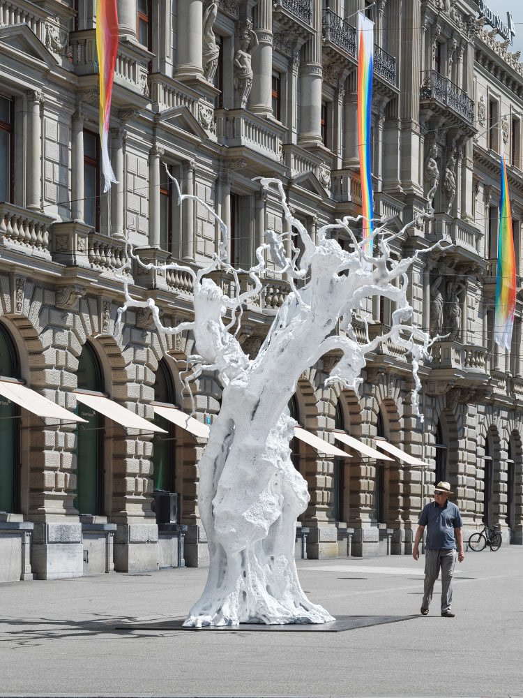 Installation view of sculpture by Ugo Rondinone