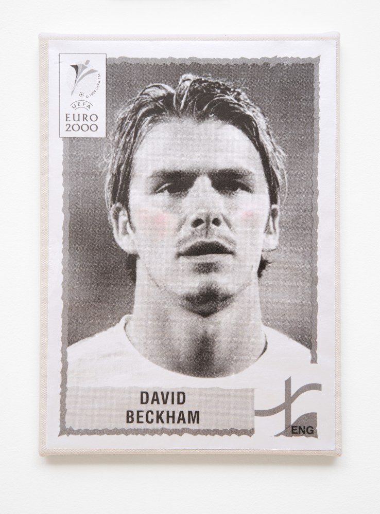 wall work with photography of David Beckham by Sarah Ortmeyer