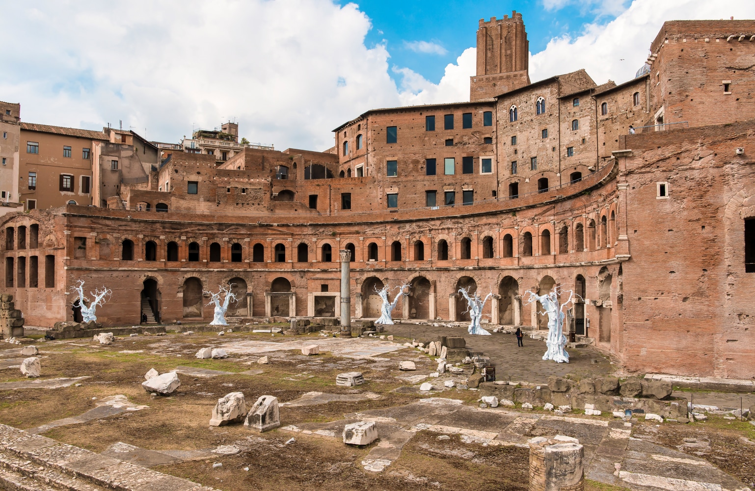 Installation view of sculptures by Ugo Rondinone