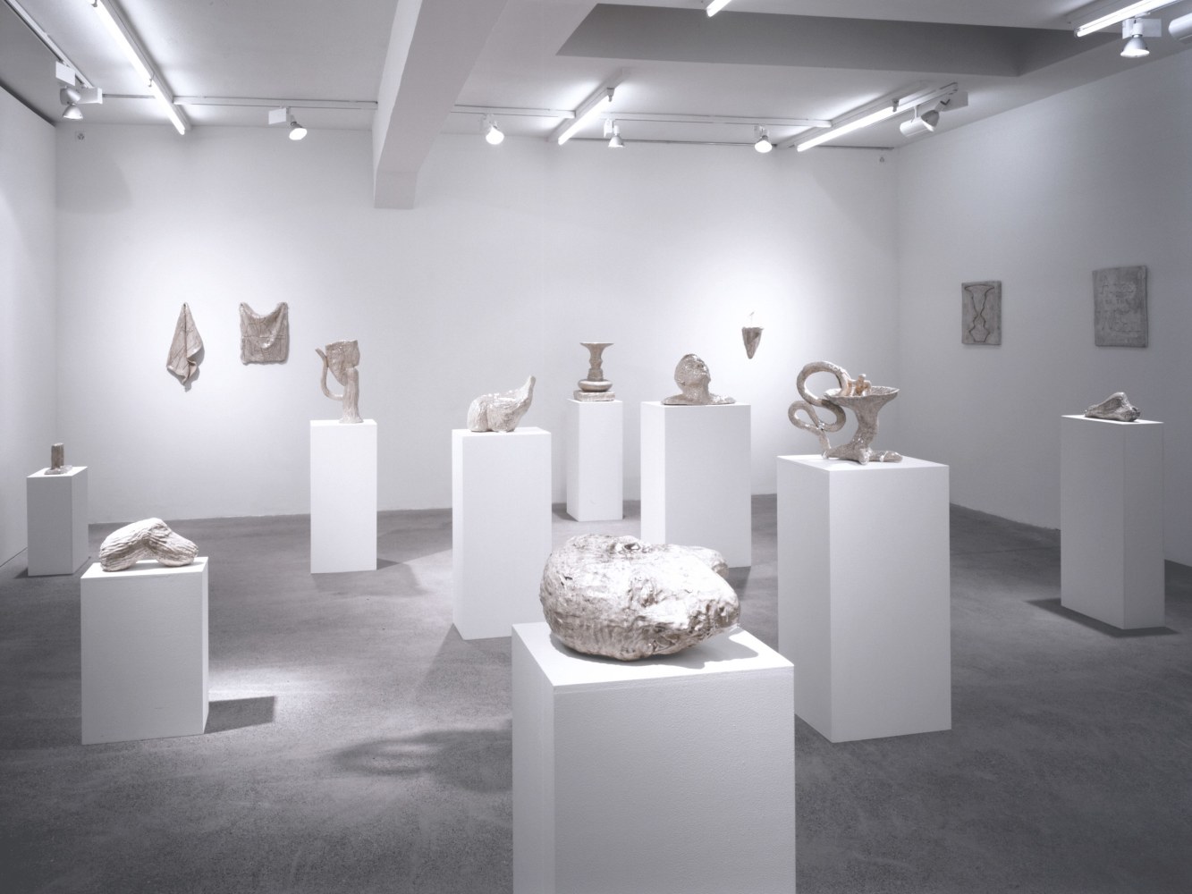 Installation view of Andrew Lord sculptures and reliefs exhibition