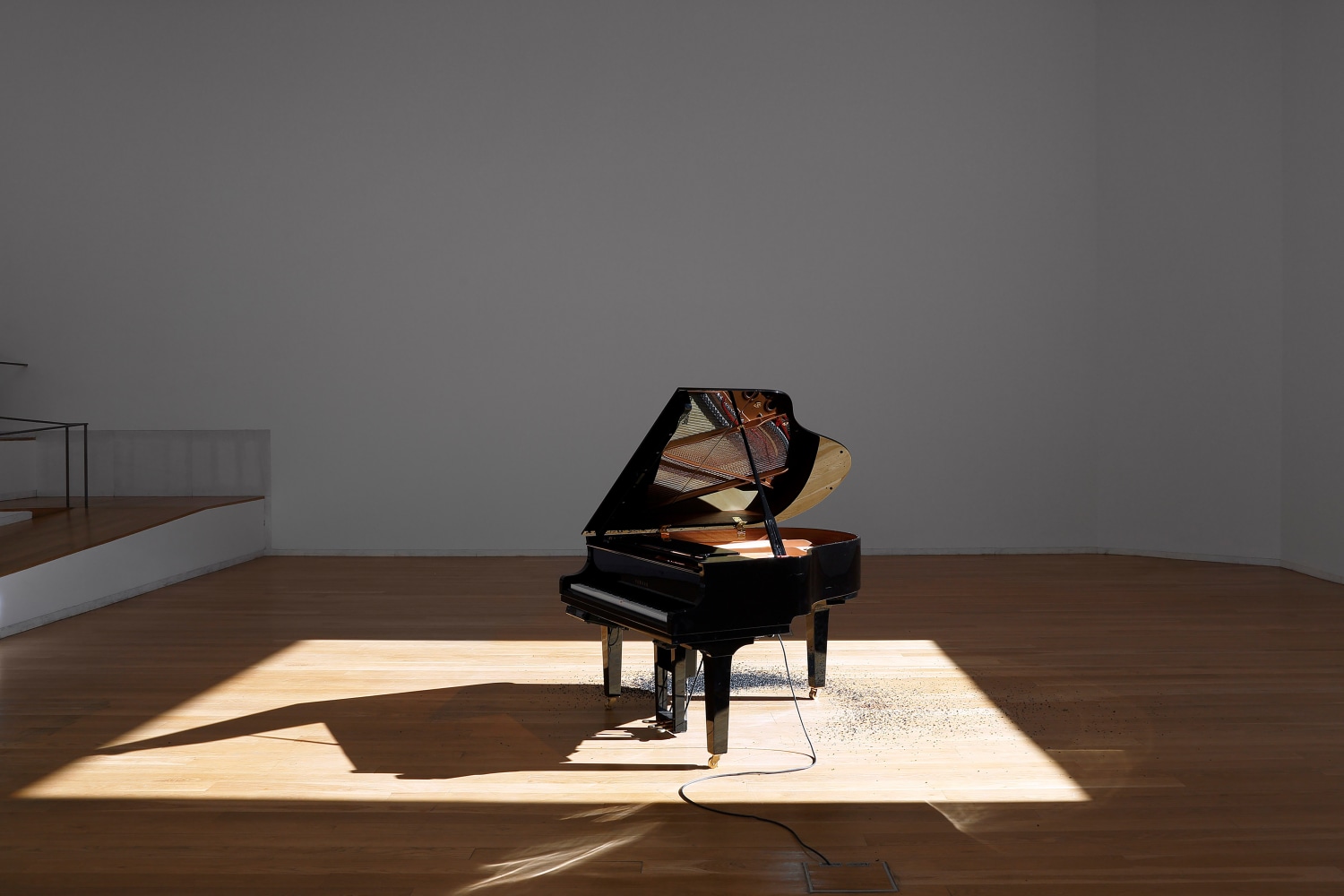 Installation view of sculptures by Liam Gillick