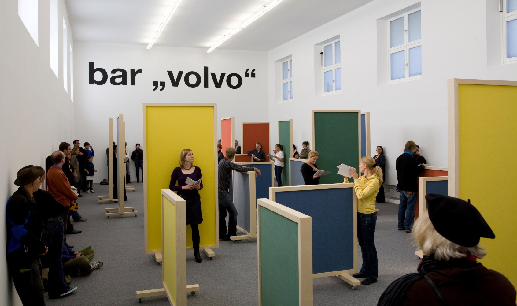 Installation view of sculptures by Liam Gillick