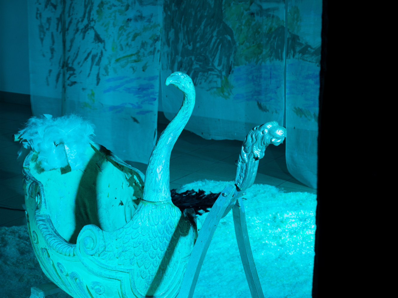 Installation view, Karen Kilimnik, Swan Lake, Kunsthaus Glarus, Glarus, 2023