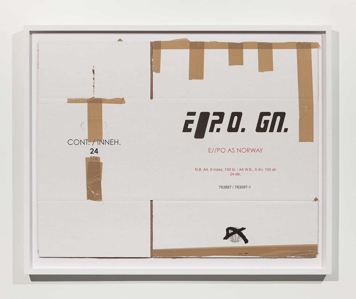 Installation view of sculptures by Matias Faldbakken