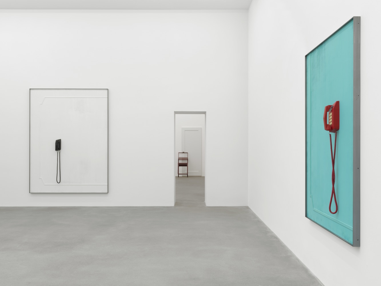 Installation view of Martin Boyce sculpture and drawing exhibition