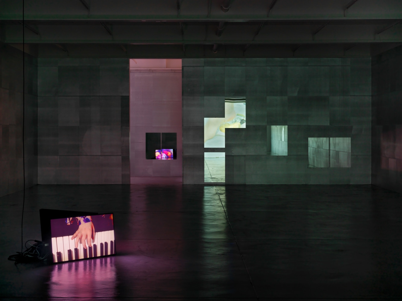 Installation view of Douglas Gordon film and installation exhibition
