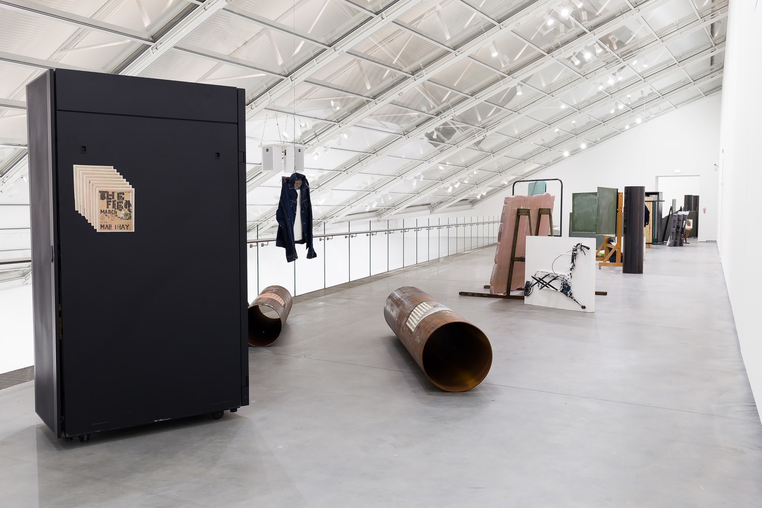 Installation view of sculptures by Matias Faldbakken