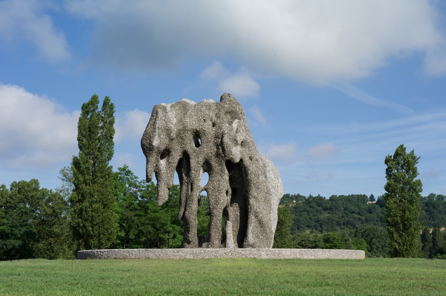 Installation view of sculpture by Ugo Rondinone