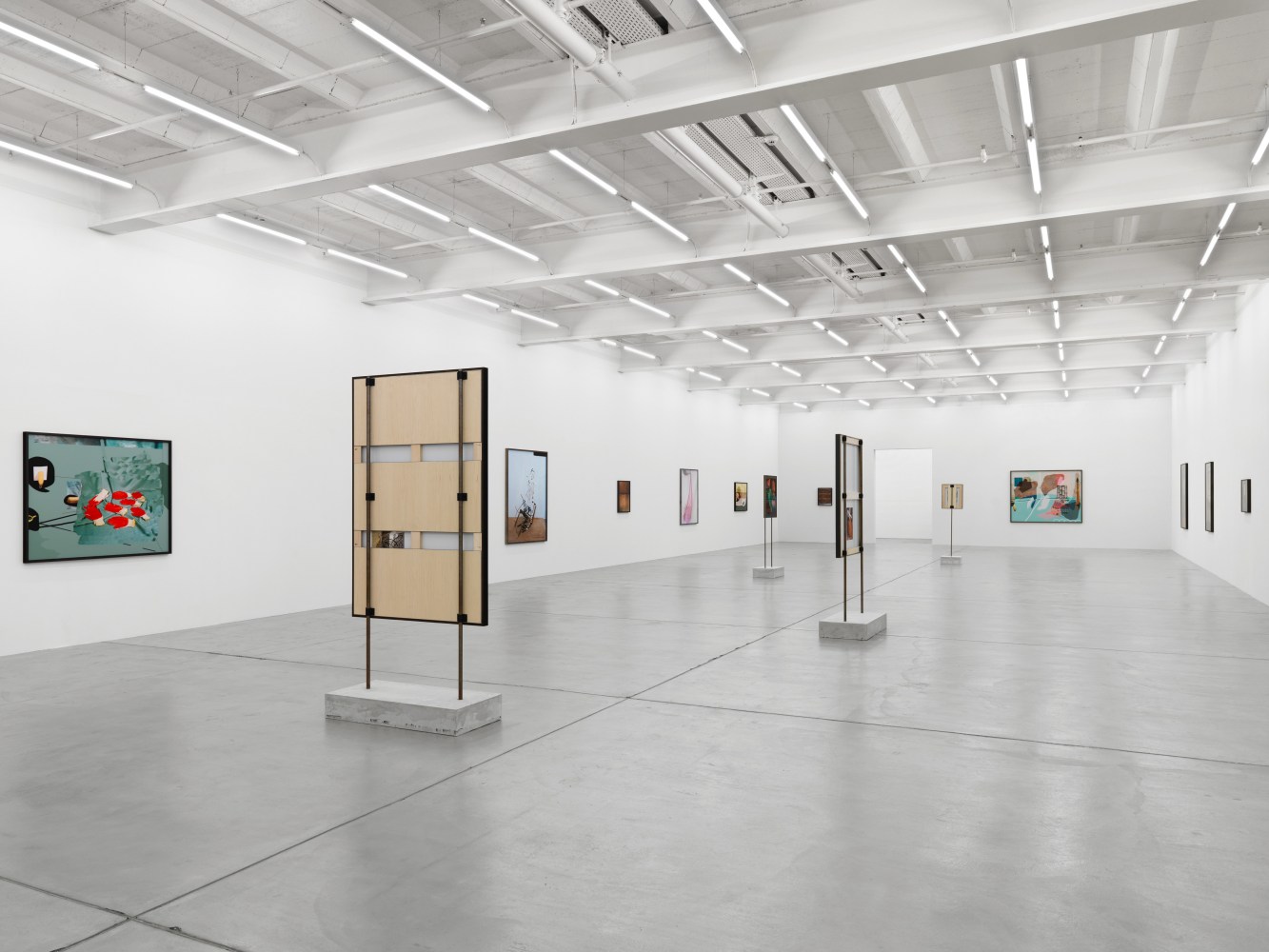 Installation view of Lucas Blalock photography and sculpture exhibition