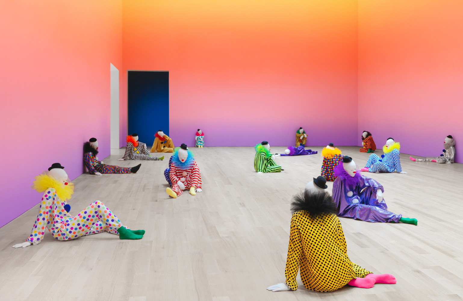 Installation view of sculptures by Ugo Rondinone