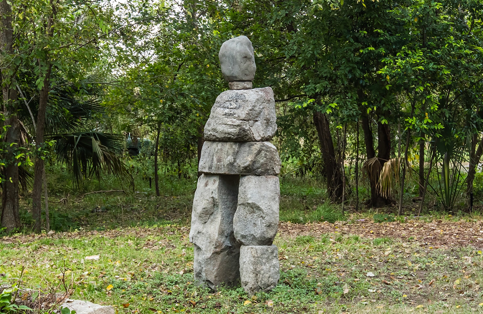 Installation view of sculpture by Ugo Rondinone