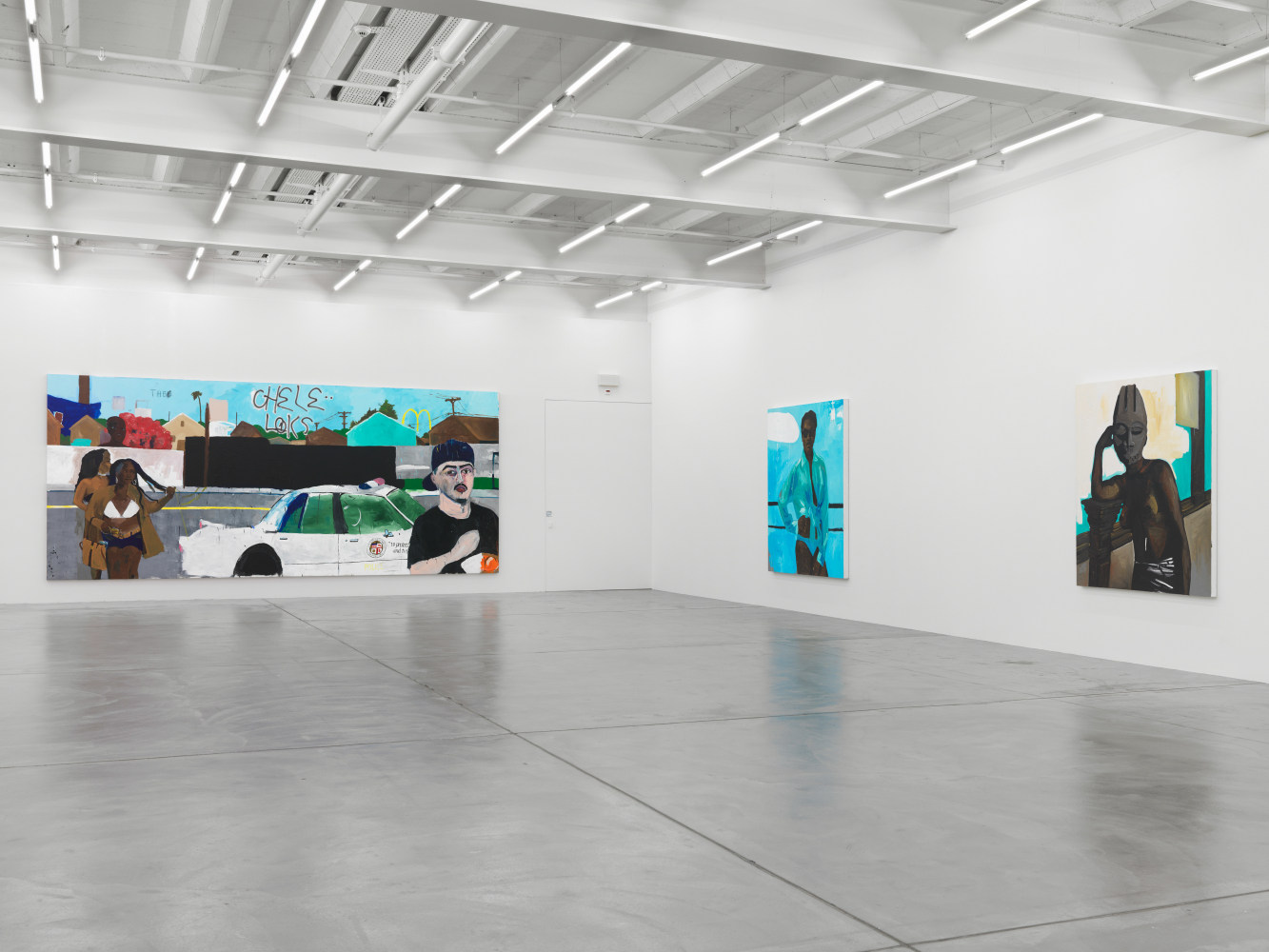 Installation view of paintings by Henry Taylor