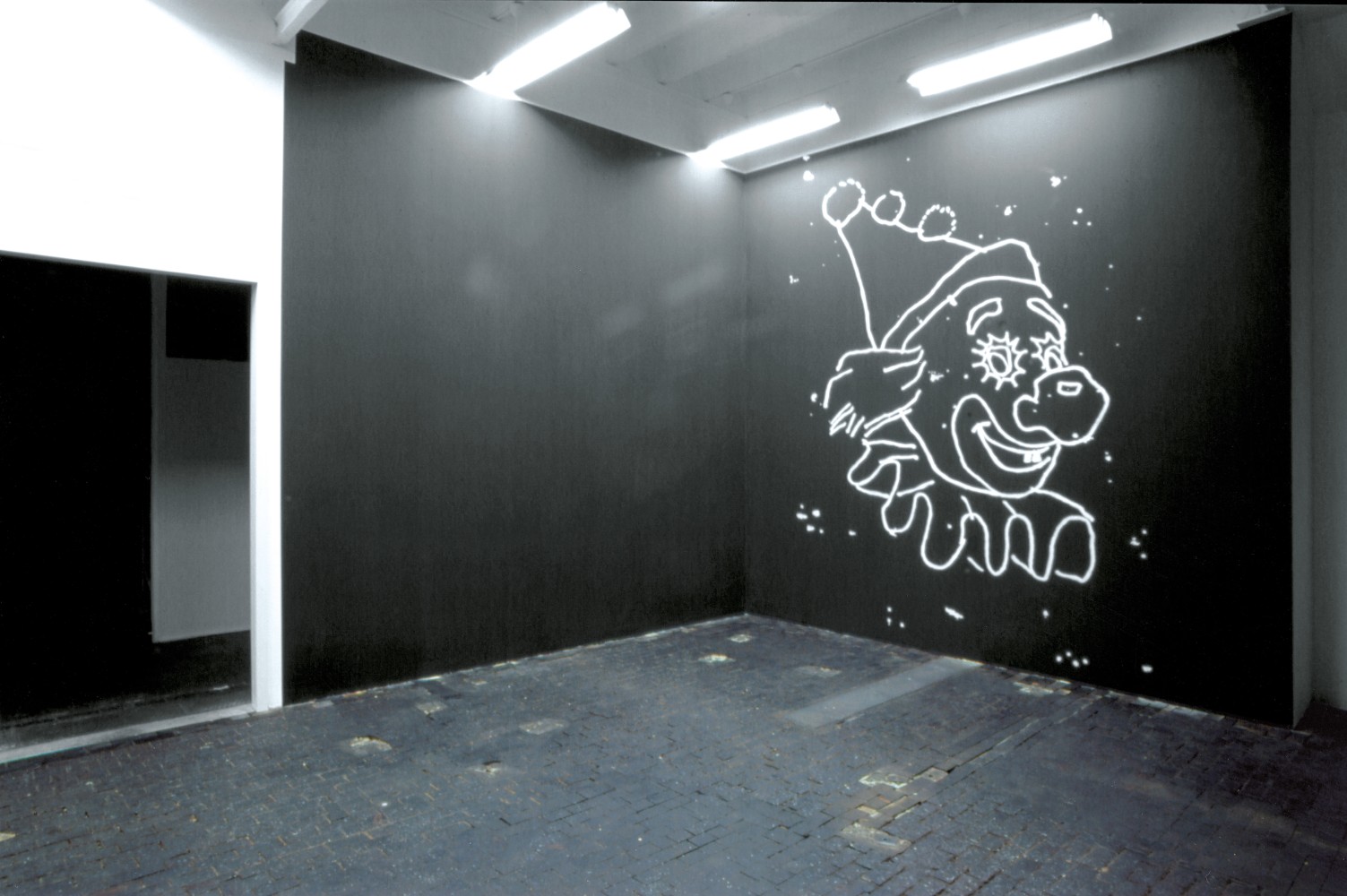 Installation view of wall painting by Ugo Rondinone