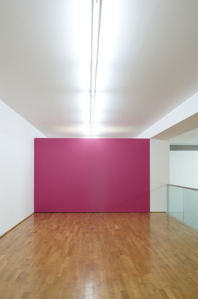 Installation view of wall works by Gerwald Rockenschaub