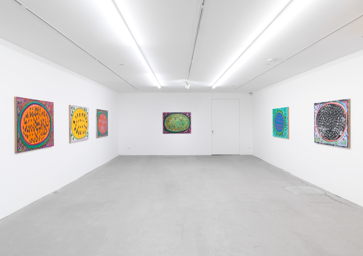 Installation view of Josh Smith paintings exhibition