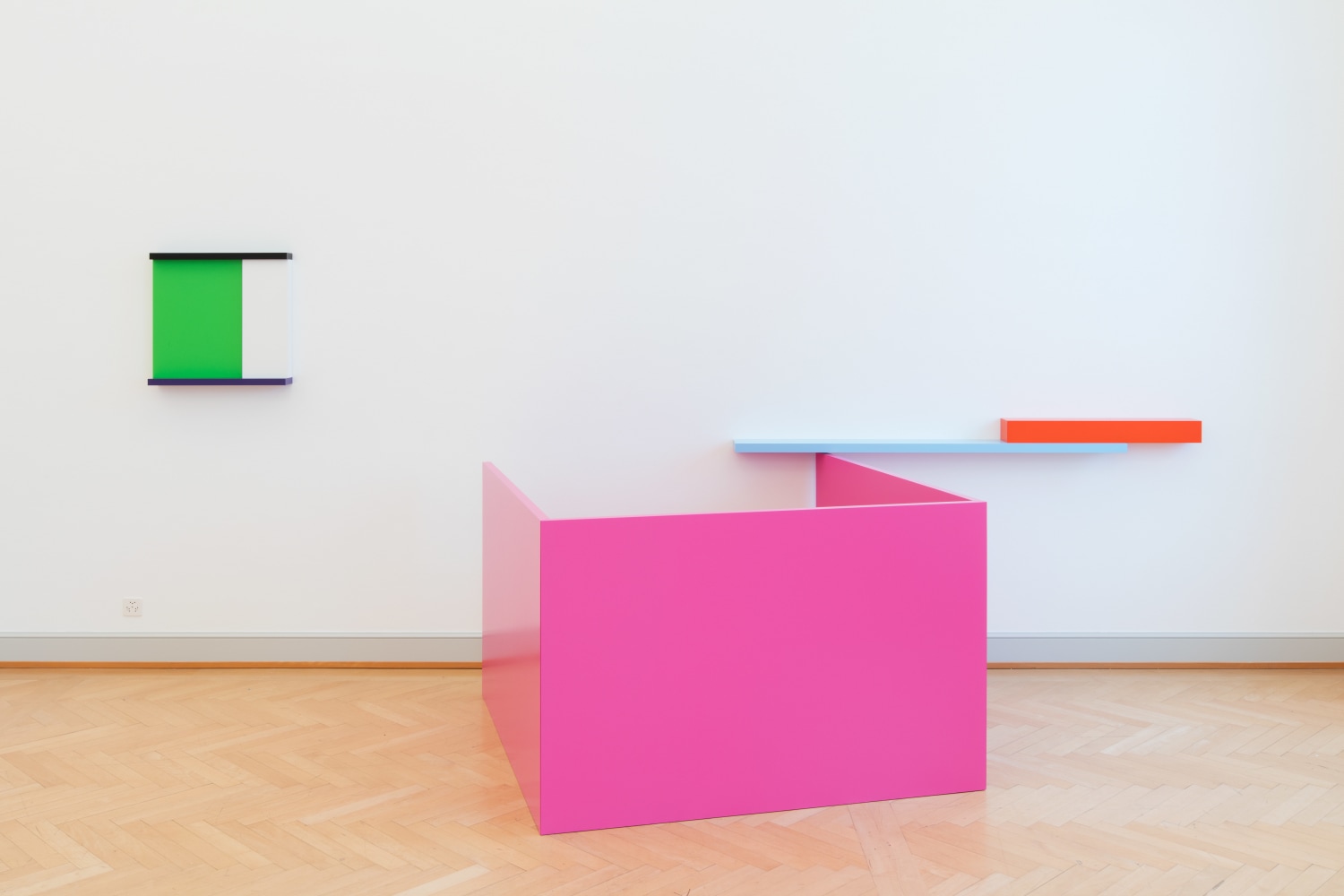 Installation view of wall works by Gerwald Rockenschaub