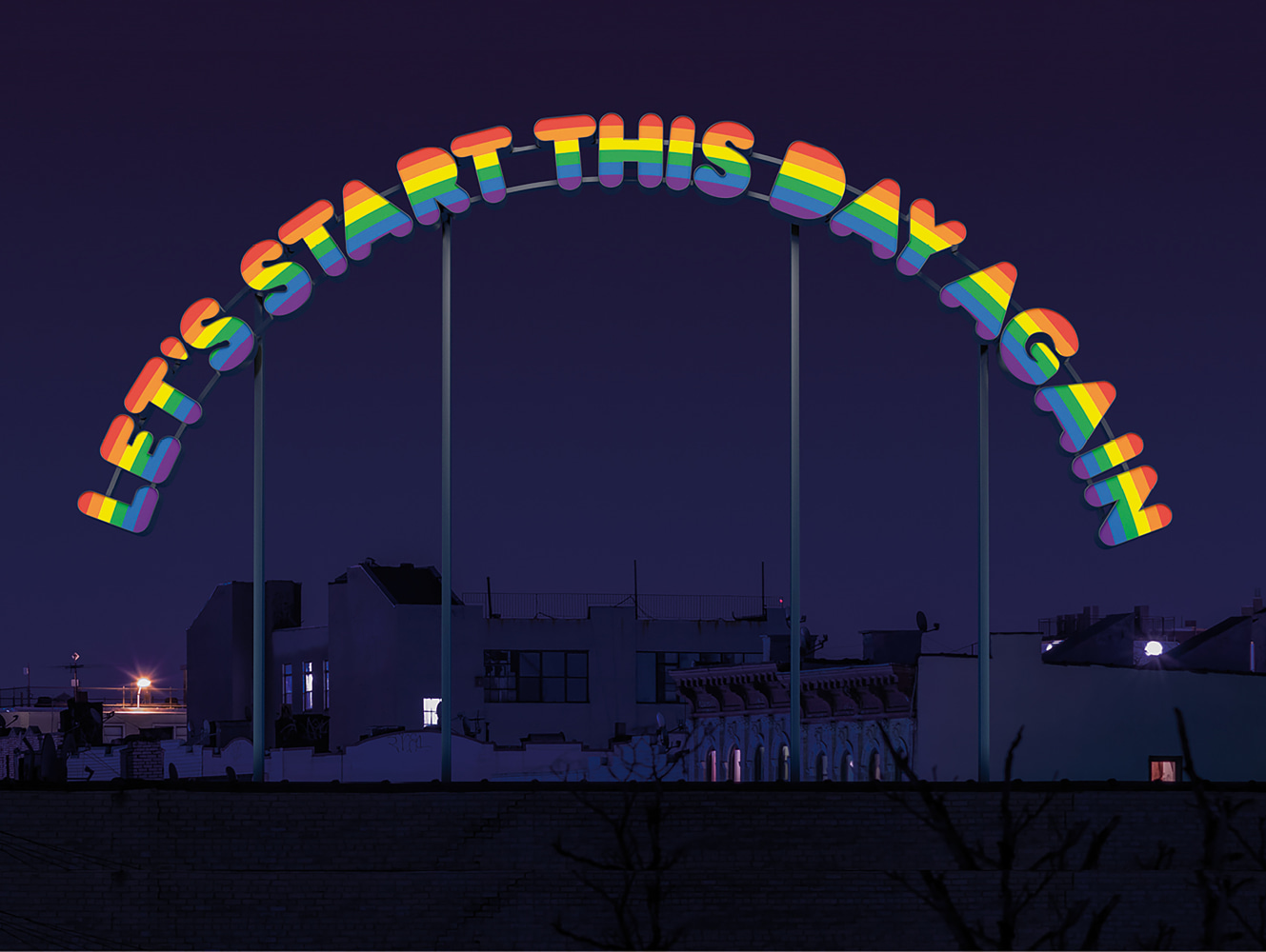 Installation view of sculpture by Ugo Rondinone