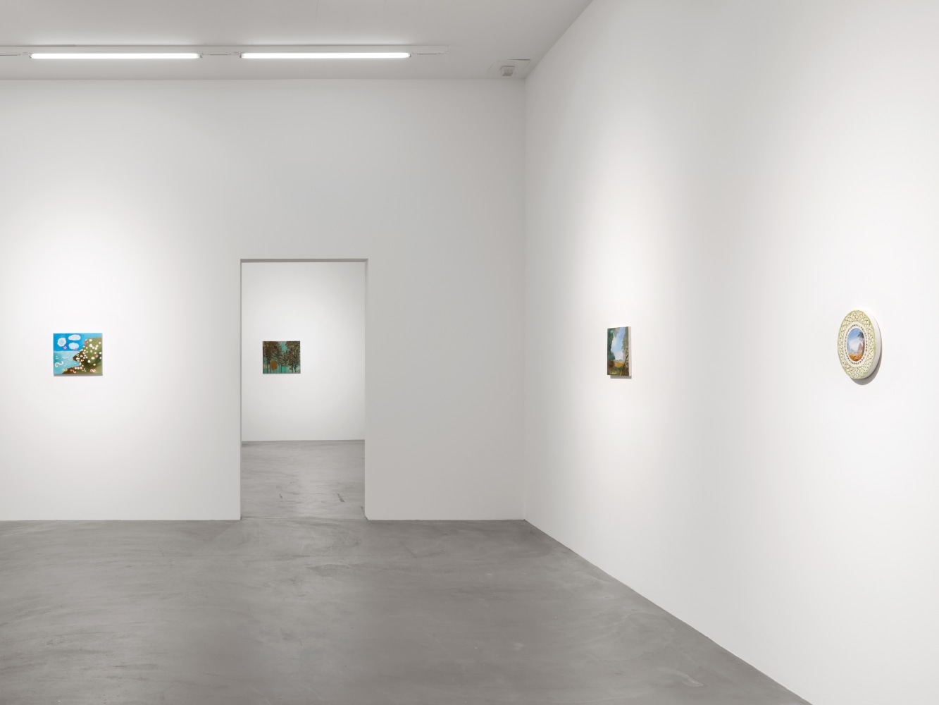 Installation view of Karen Kilimnik paintings exhibition