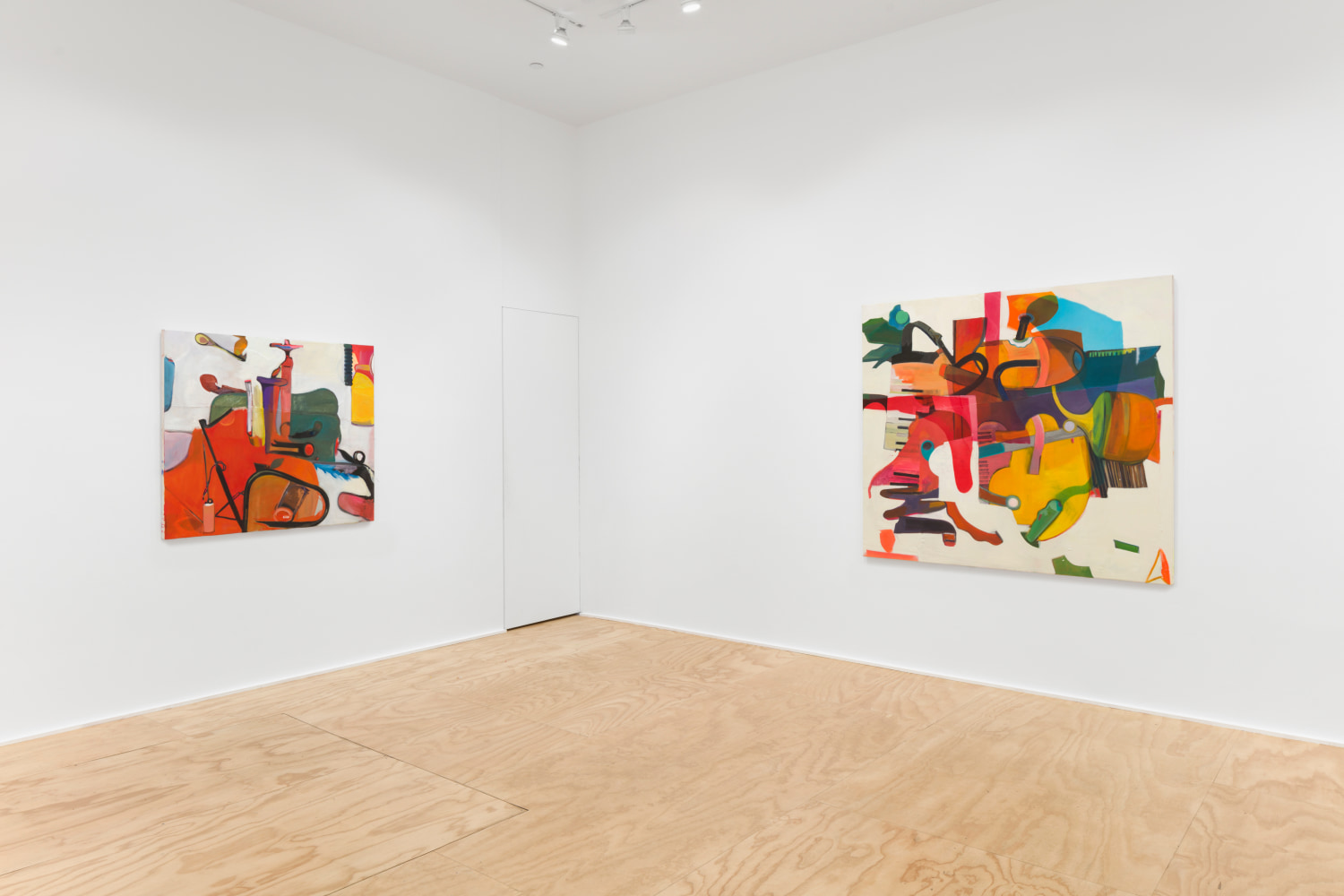 Installation view of paintings by Alex Hubbard