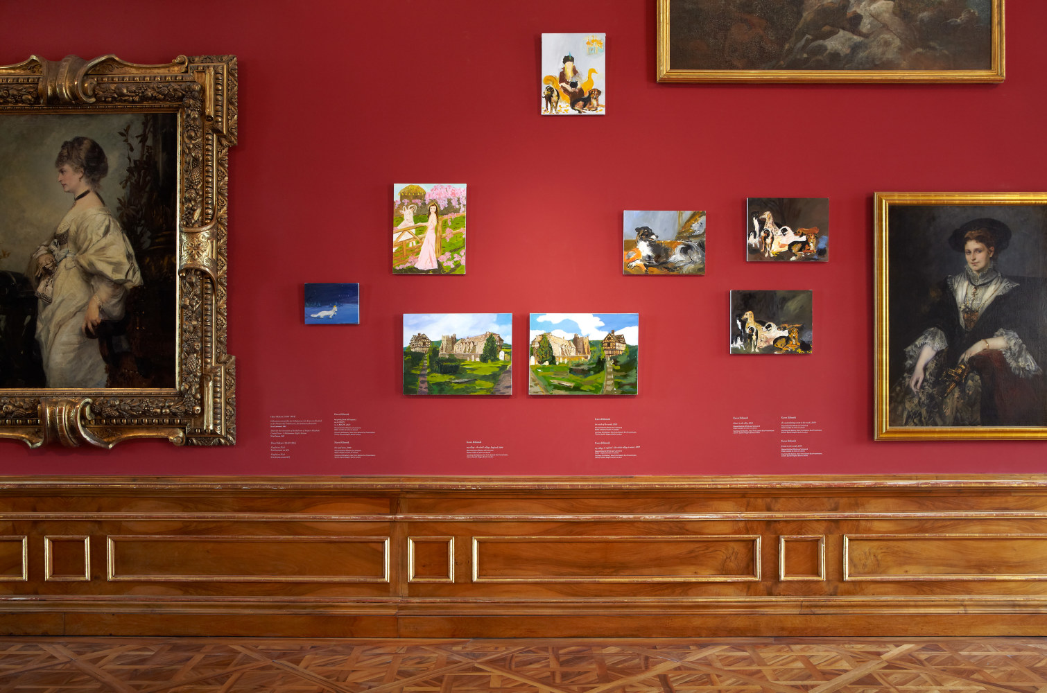 Installation view of paintings by Karen Kilimnik