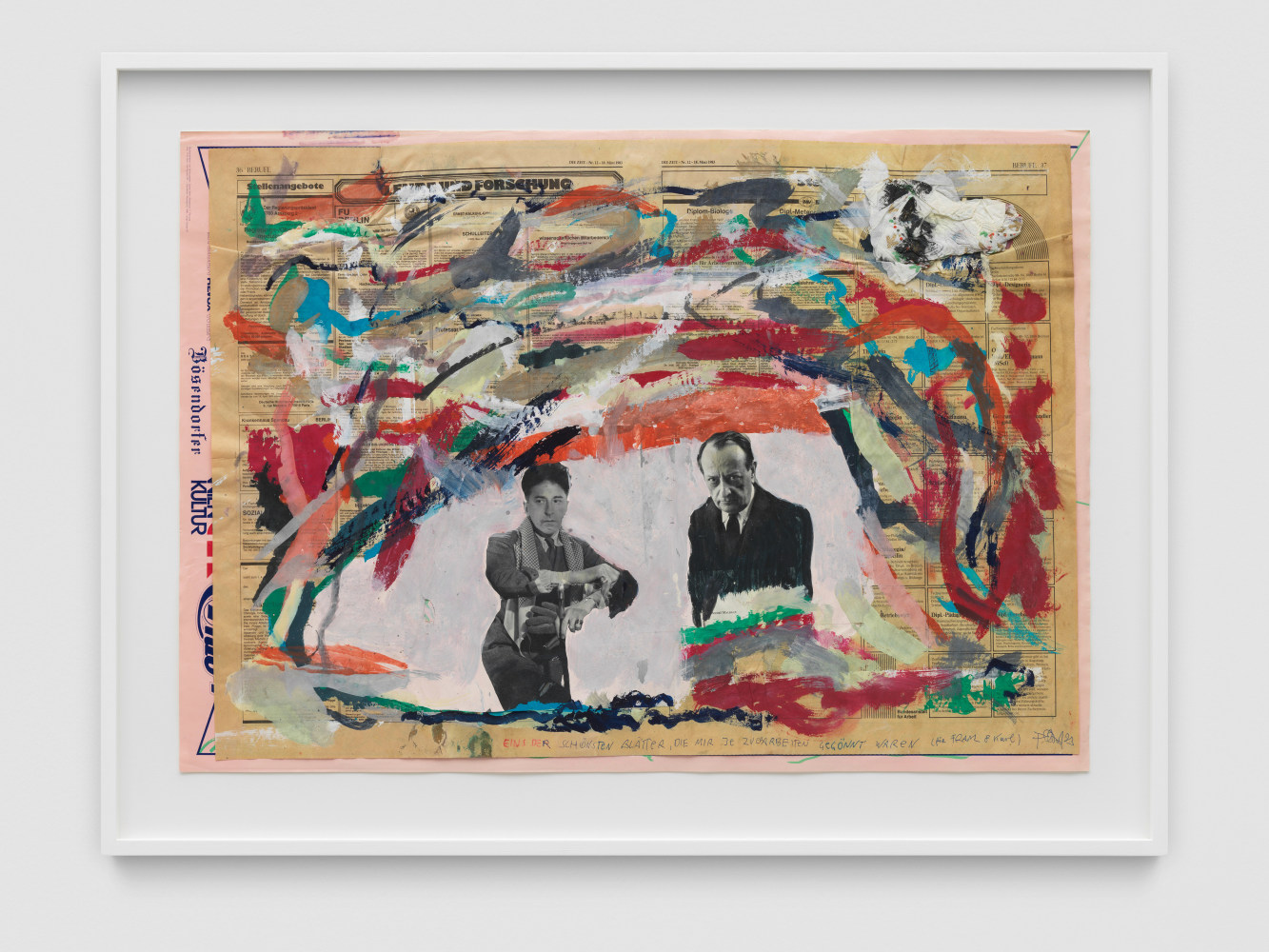 Ohne Titel

1983

Collage, gouache on newspaper and poster

59 x 84 cm / 23 1/4 x 33 1/8 in

&amp;copy; Archiv Franz West &amp;copy; Estate Franz West