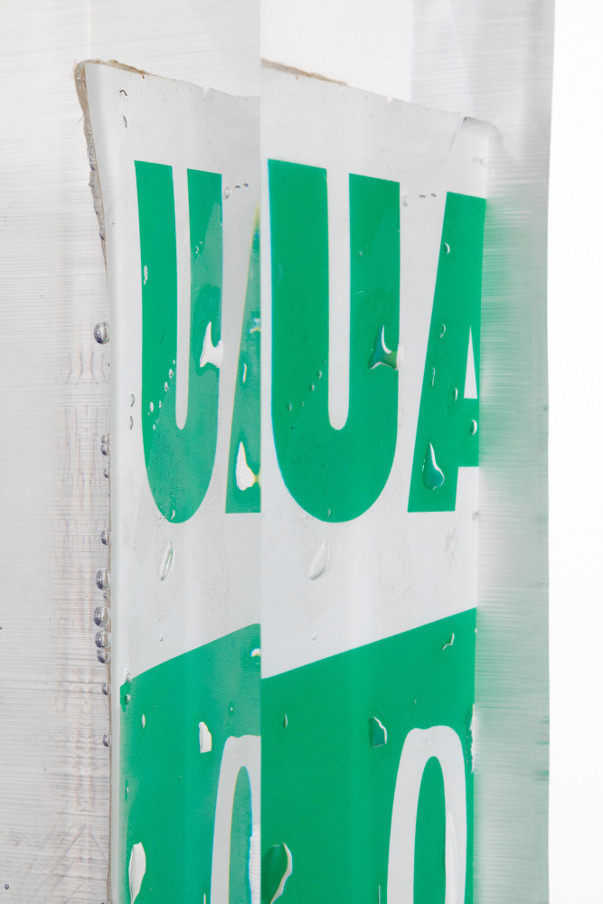 Riven

2024

Strike signs, polyurethane resin, steel, acrylic

Sculpture 81 x 33 x 20 cm / 31 7/8 x 13 x 7 7/8 in

Pedestal 101 x 47 x 25 cm / 39 3/4 x 18 1/2 x 9 7/8 in

&amp;copy; Matthew Angelo Harrison