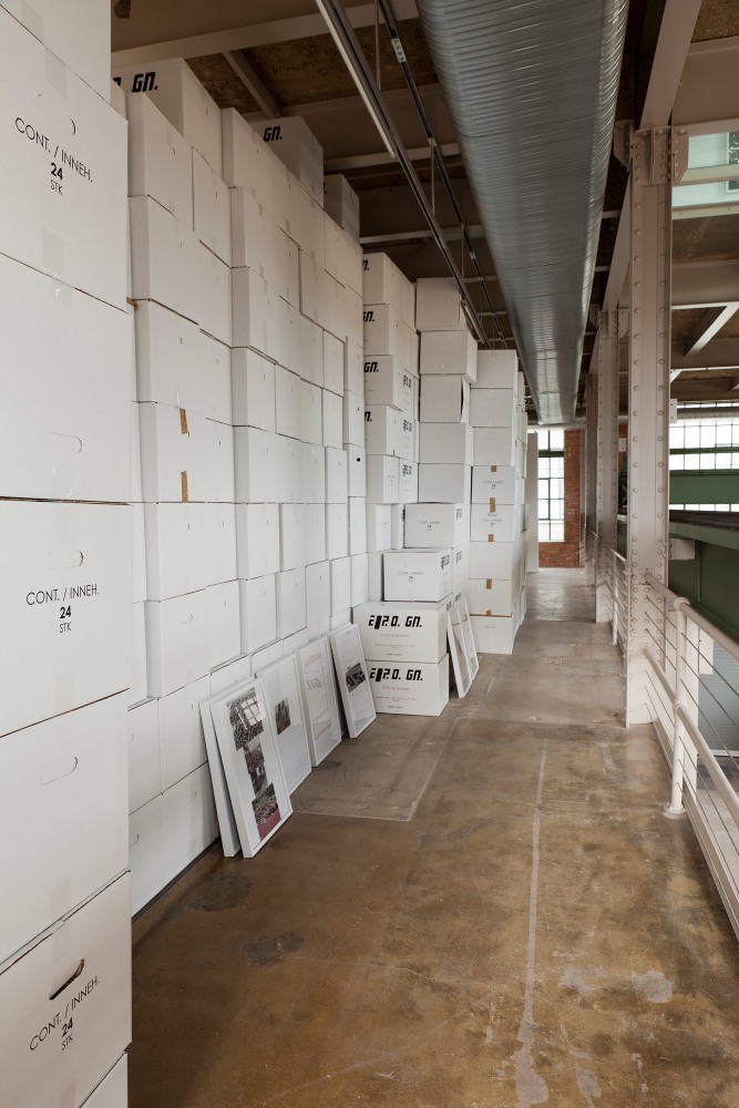 Installation view of sculptures by Matias Faldbakken