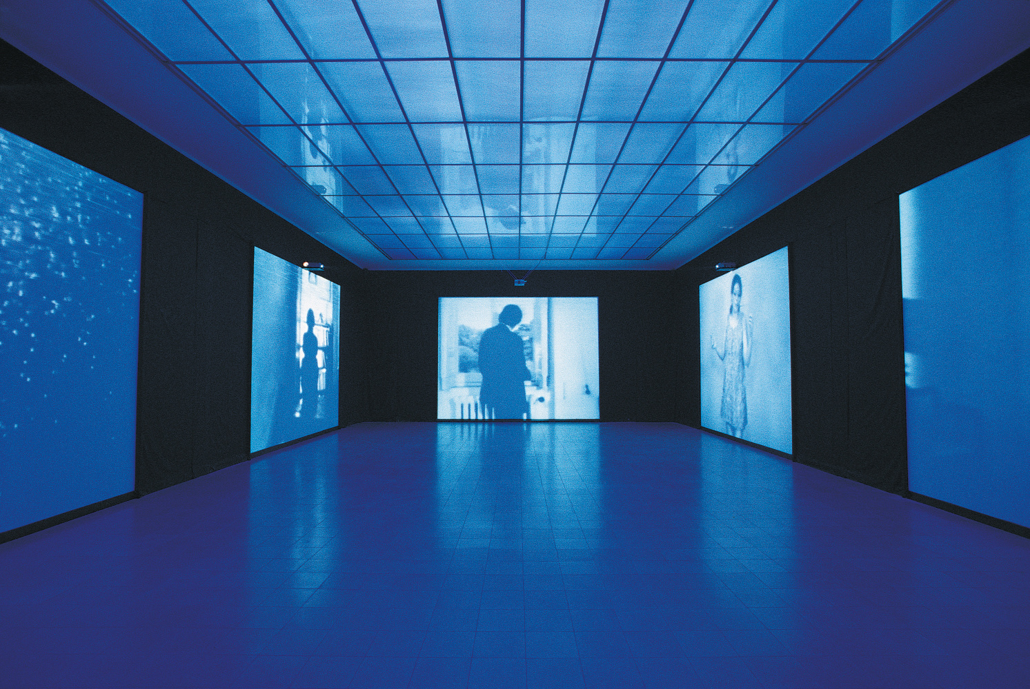 Installation view of video work by Ugo Rondinone