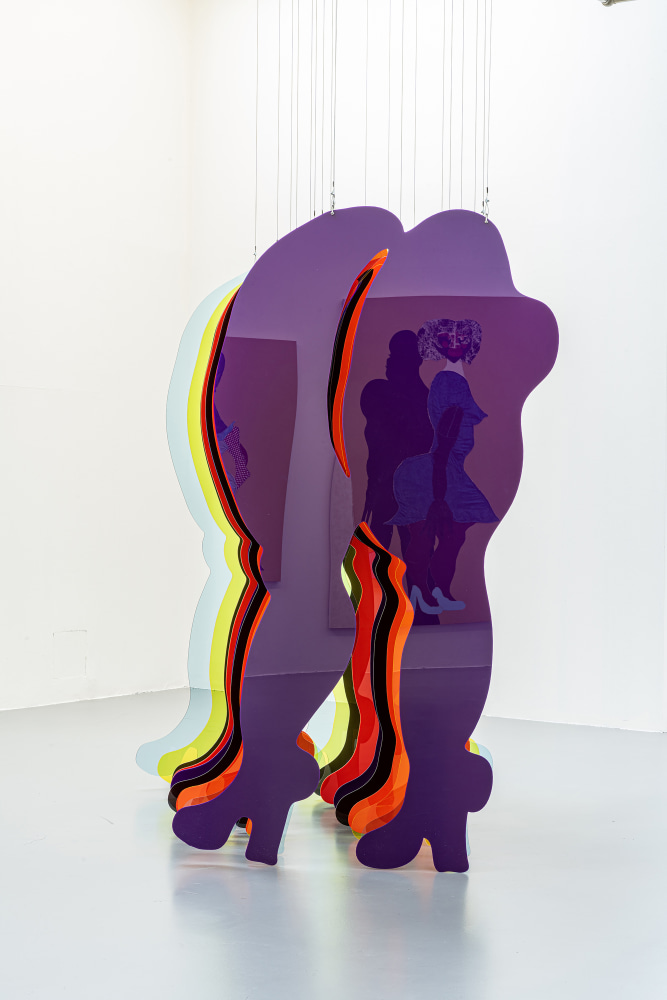 Installation view of sculptures by Tschabalala Self