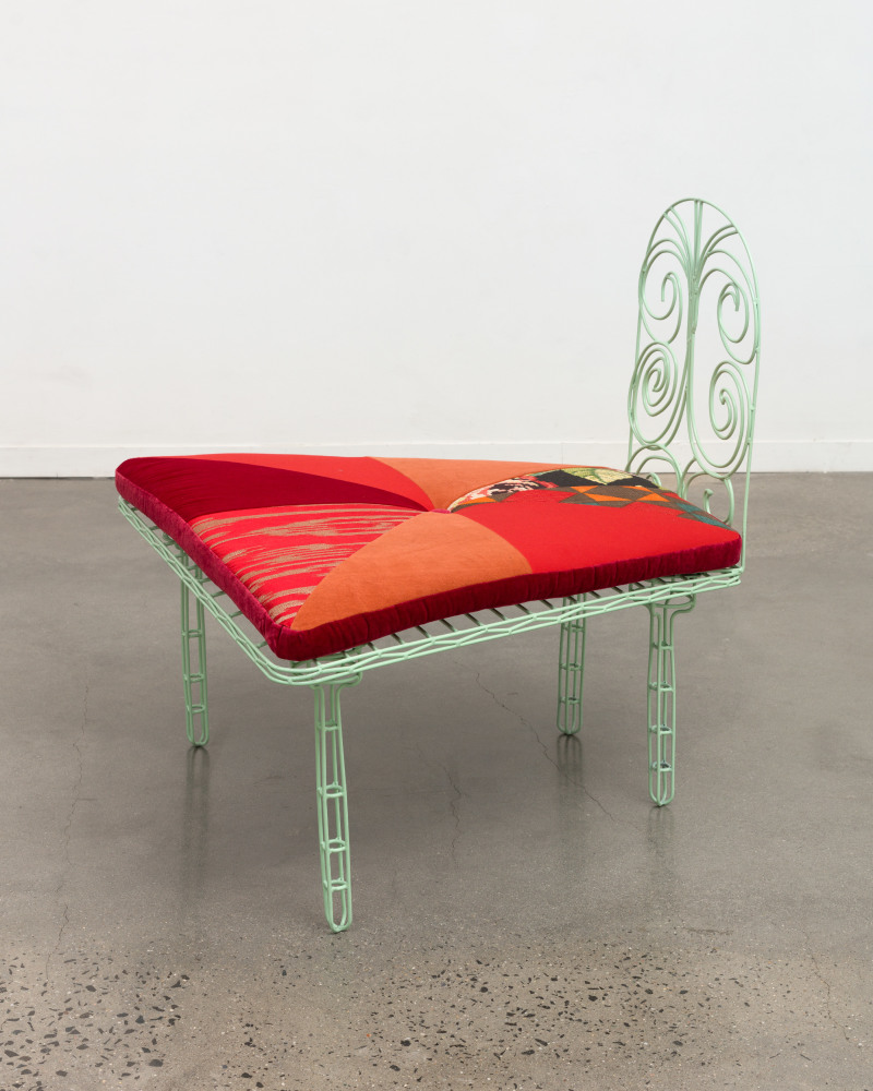 TSCHABALALA SELF
Wide Base Lounge #1 (Green)
2021
Hand formed and welded steel rods, powder coat finish; custom fabric and Dacron
Unique variation (Green) from Ed. of 6 + 2 AP
109 x 106.5 x 95.5 cm / 43 x 42 x 37 1/2 in
SELF 53906