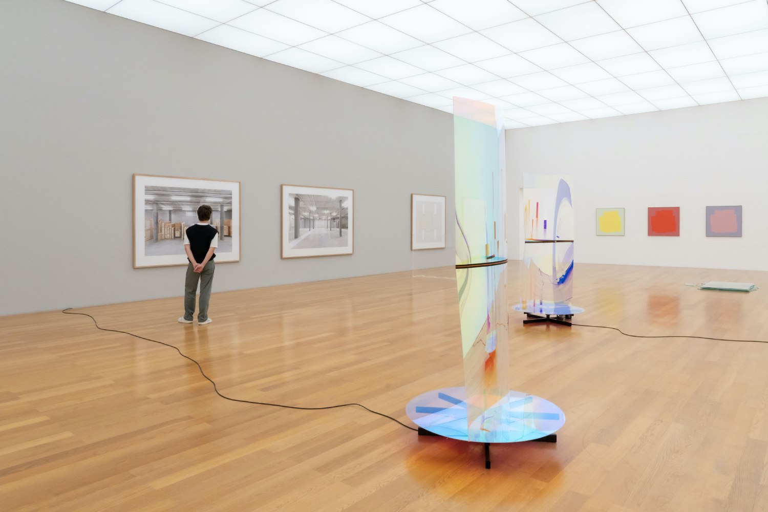 installation view of photographs by Candida Höfer