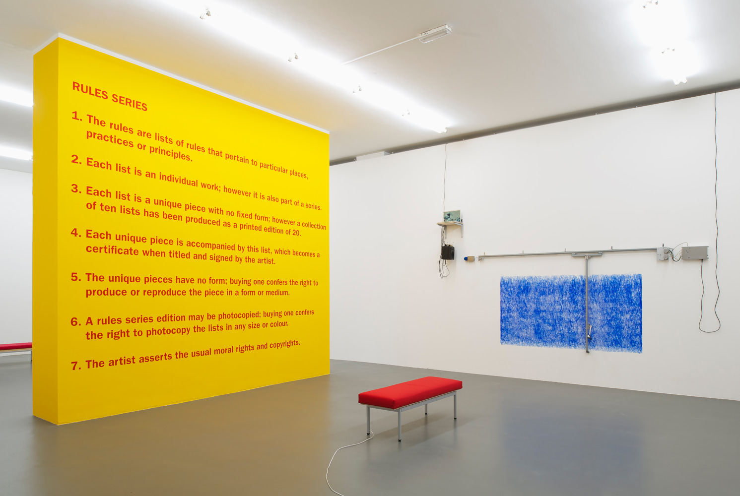 Installation view of sculptures by Angela Bulloch