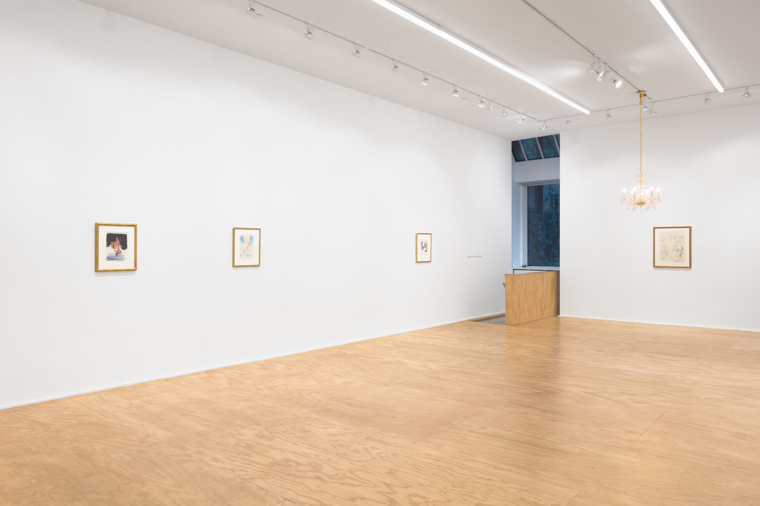 installation views of drawings by Karen Kilimnik