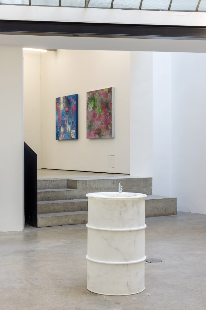 Installation view, Oscar Tuazon, Words for Water, FJK3, Vienna, 2024