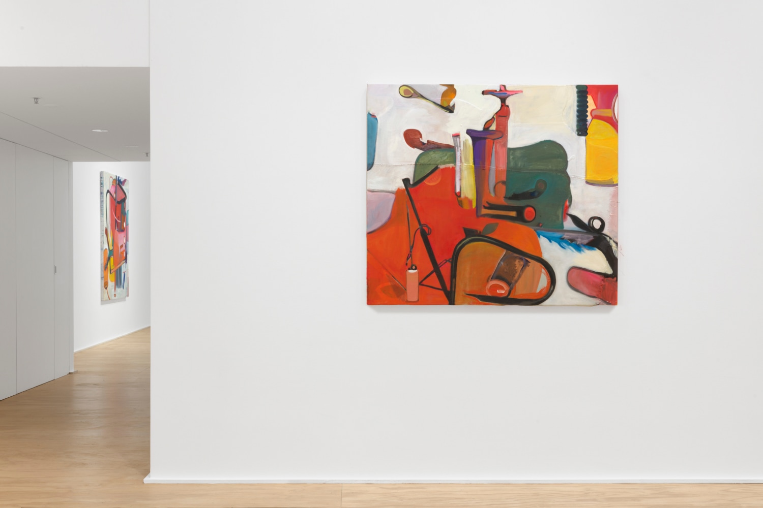 Installation view of paintings by Alex Hubbard