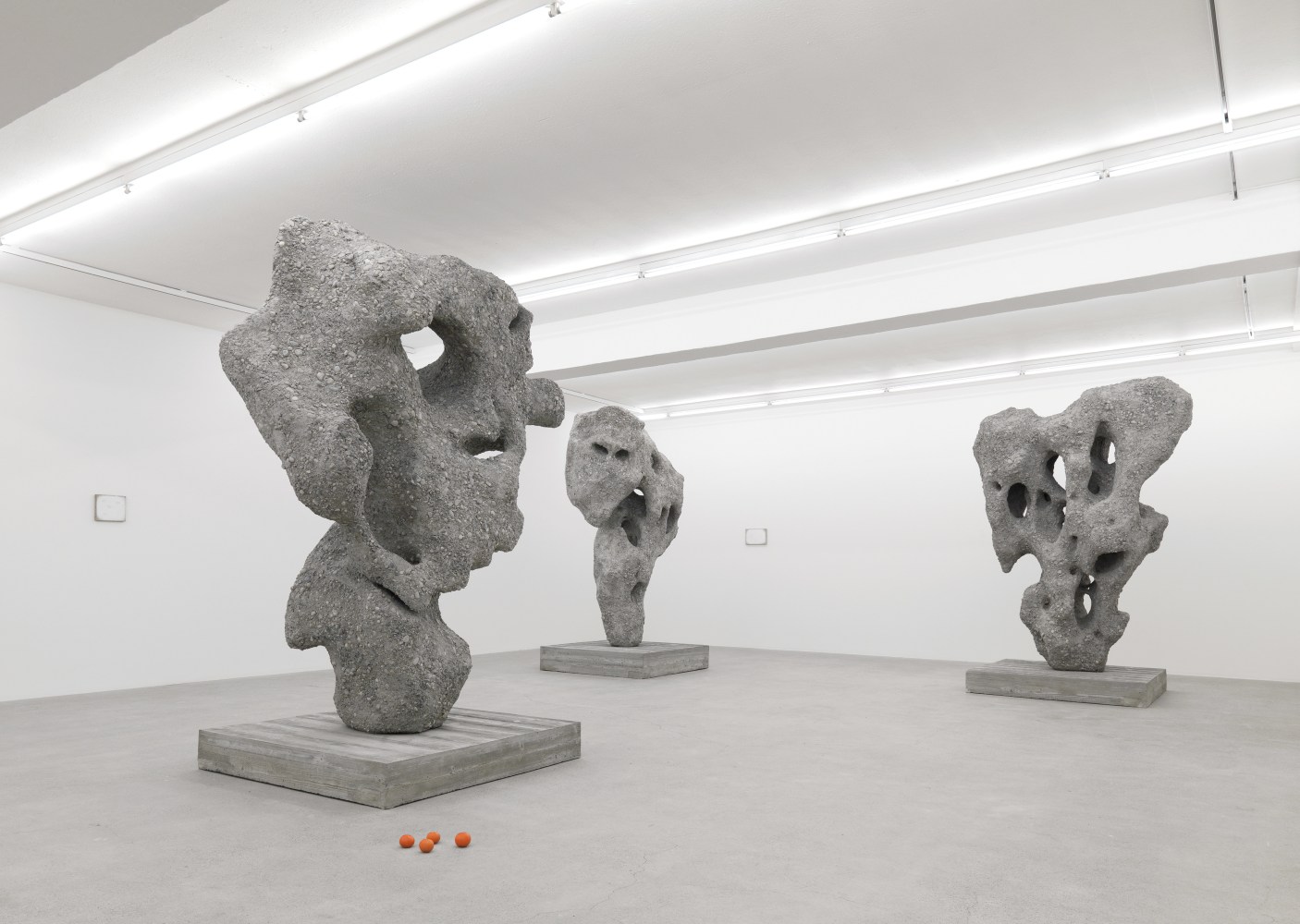 Installation view of Ugo Rondinone Scholar Rock sculptures