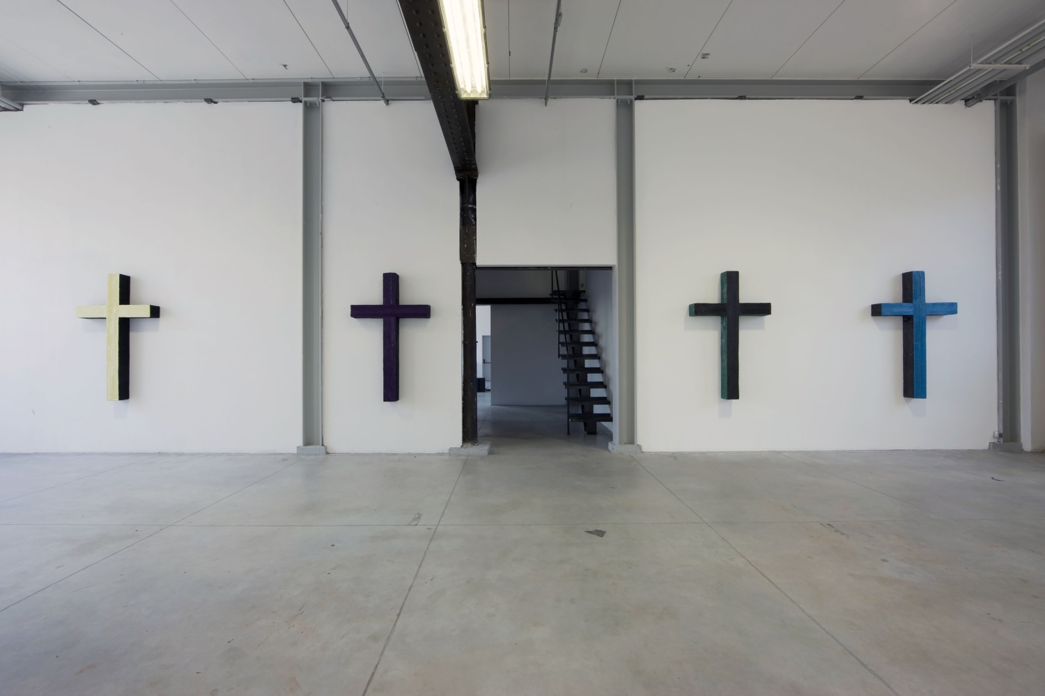 Installation view of sculptures by Valentin Carron
