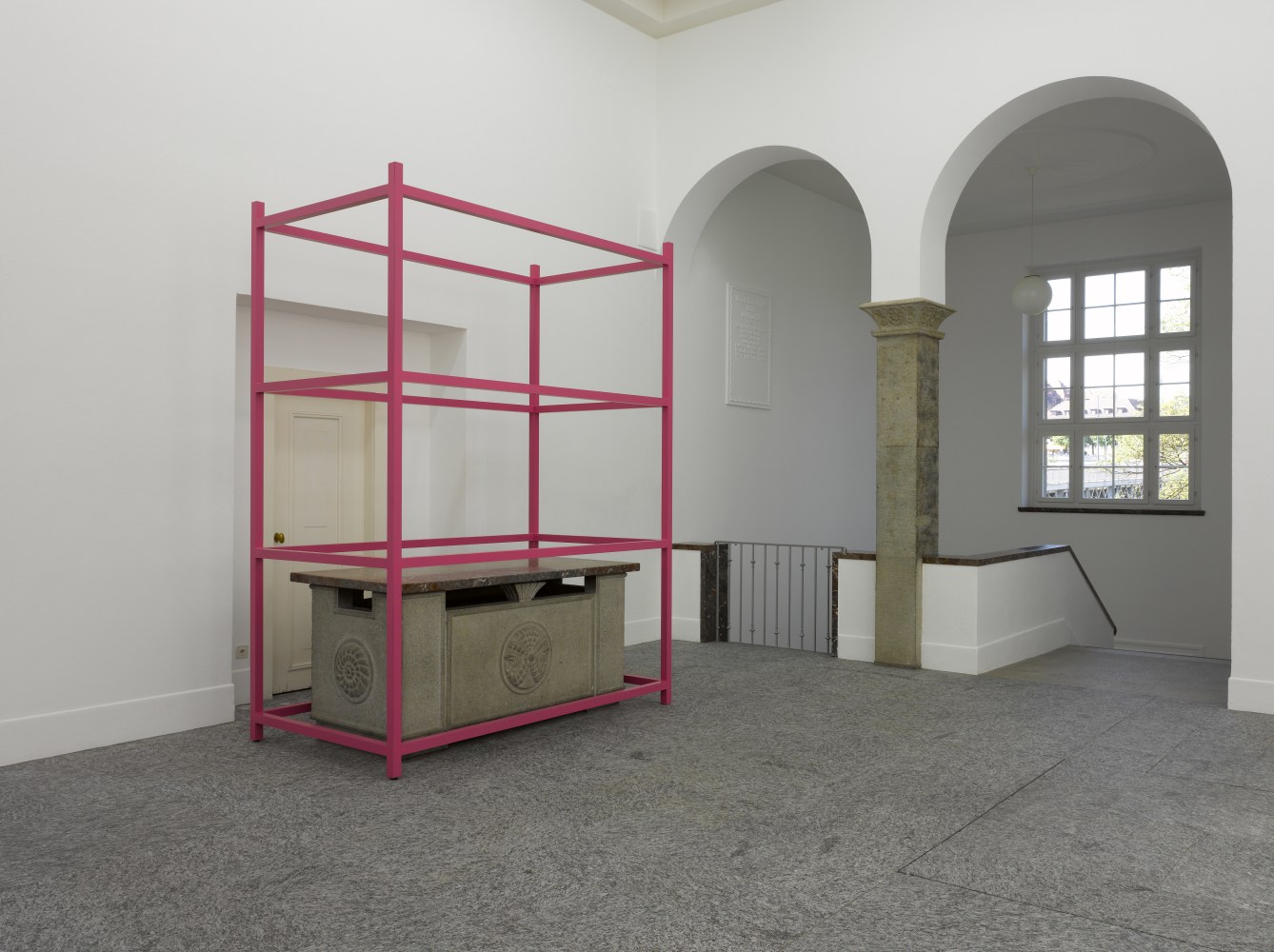 Installation view of sculptures by Gerwald Rockenschaub