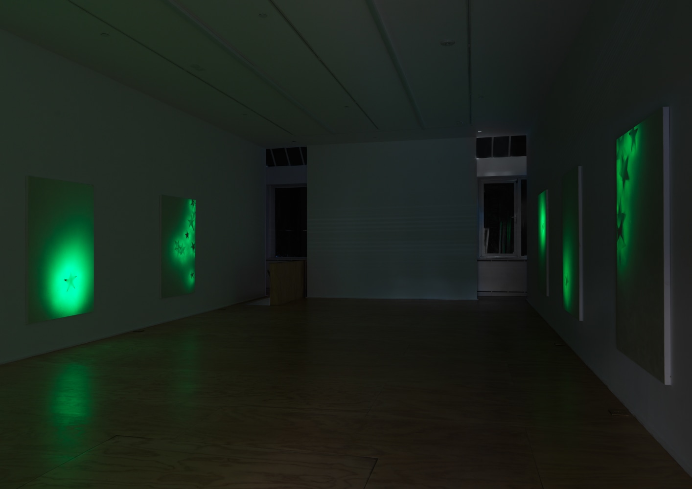 Installation view of paintings by Koo Jeong A