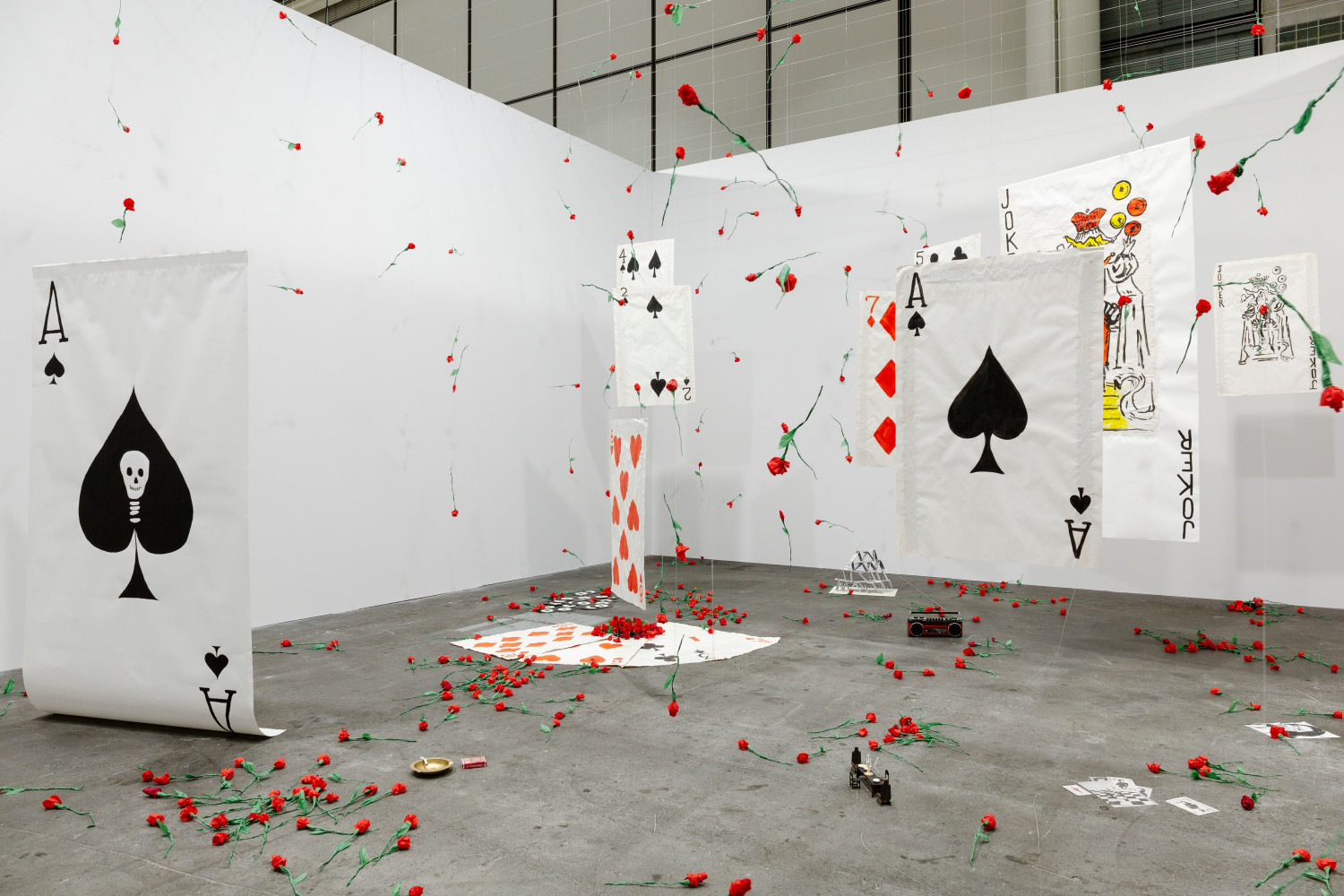 Installation view, Karen Kilimnik, The Joker Episode of The Avengers, Art Basel Unlimited, Basel, 2024