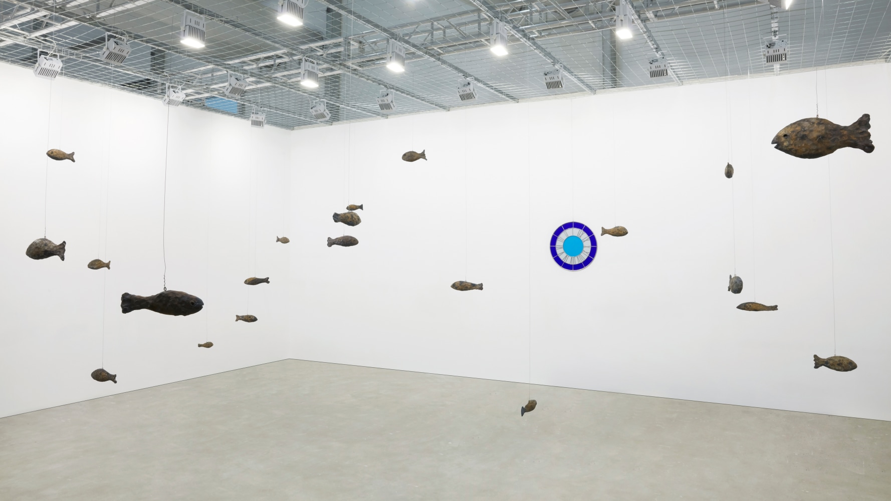 Installation view of sculptures by Ugo Rondinone