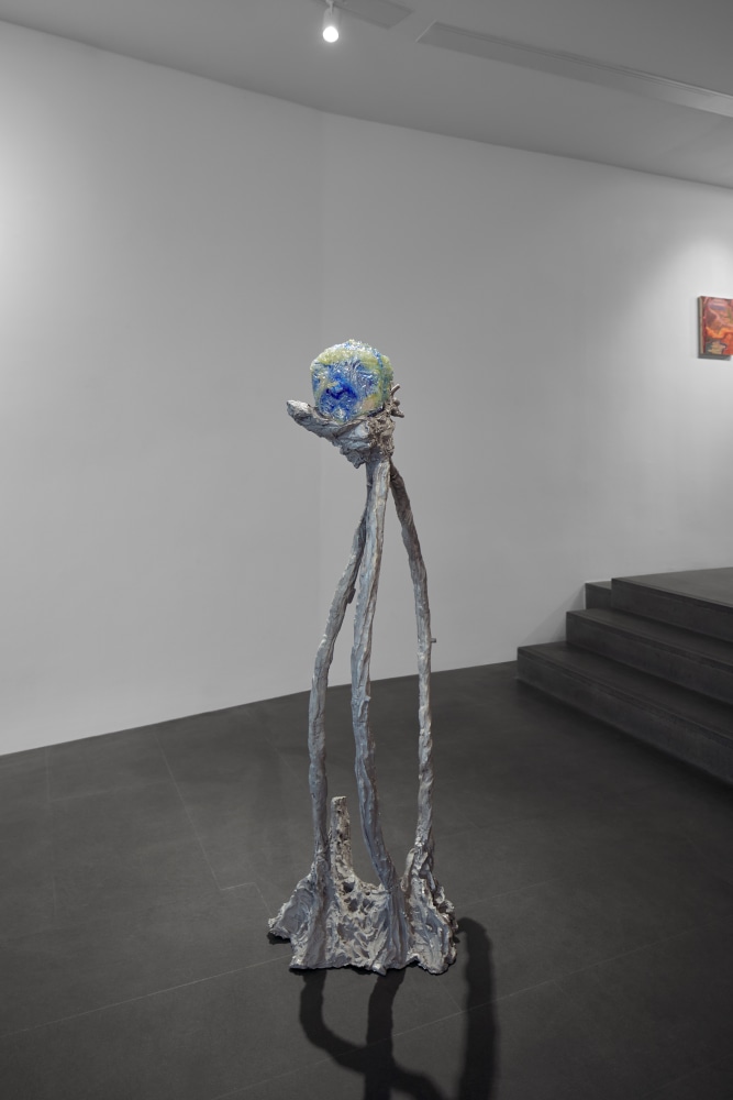 Installation view, Jean-Marie Appriou, Sam Falls, Shara Hughes, Galerie 75 Faubourg, Paris, 2021