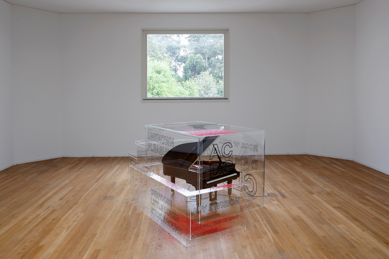 Installation view of sculptures by Liam Gillick