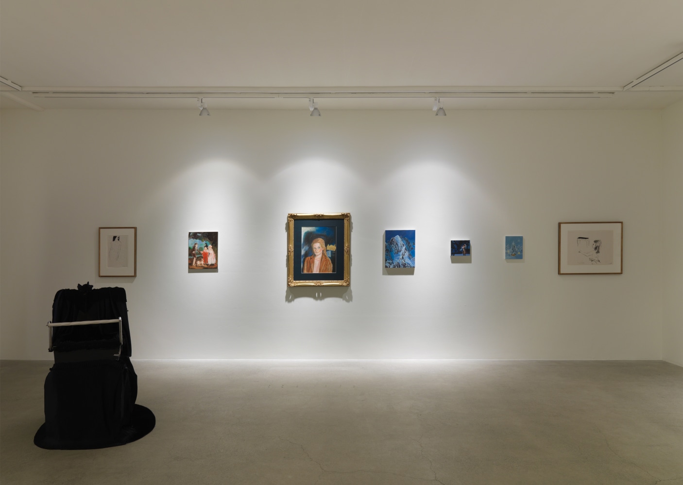 Installation view of Karen Kilimnik painting, photography, and installation exhibition