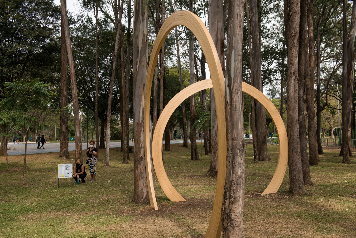 Installation view of sculpture by Oscar Tuazon