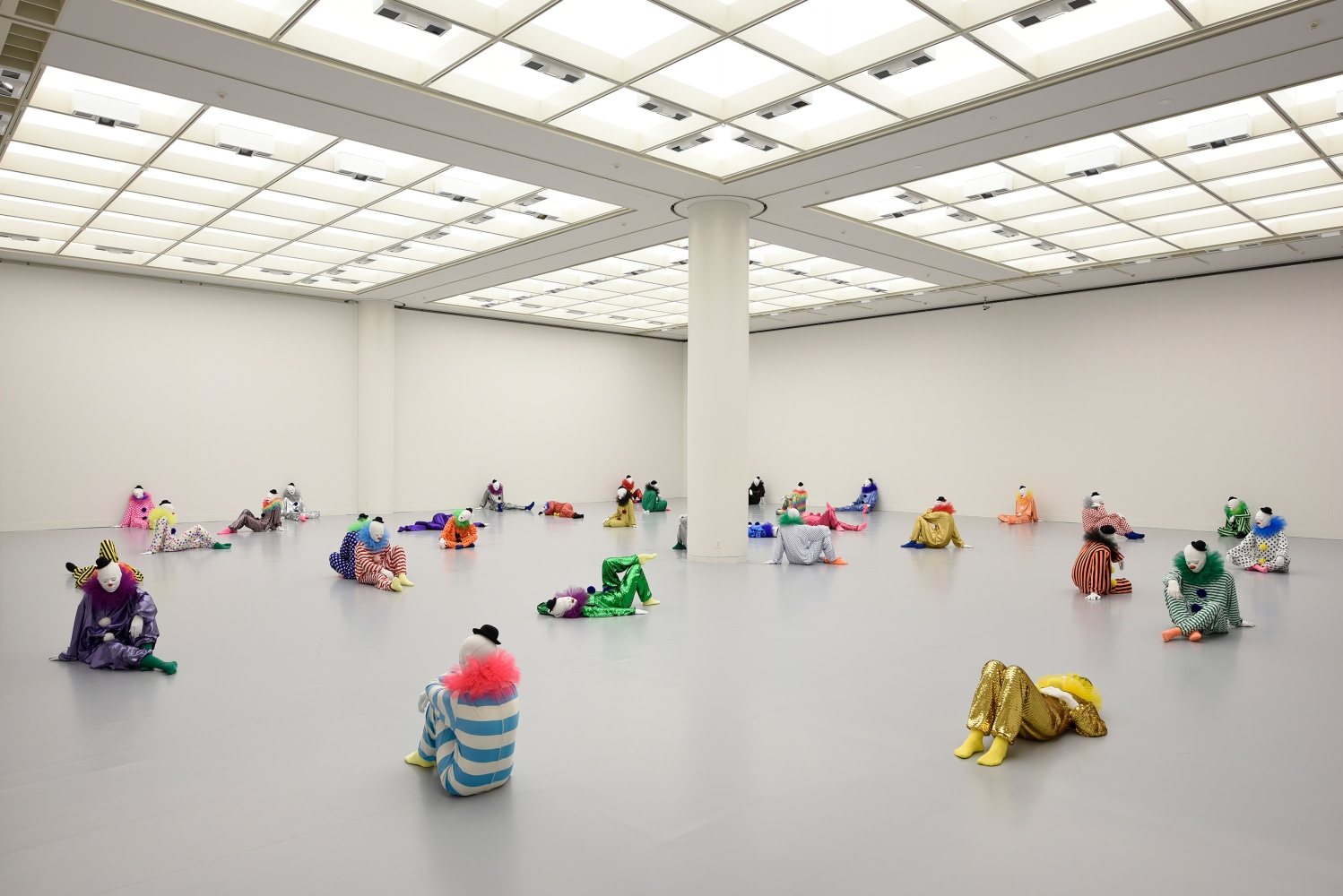 Installation view of sculptures by Ugo Rondinone