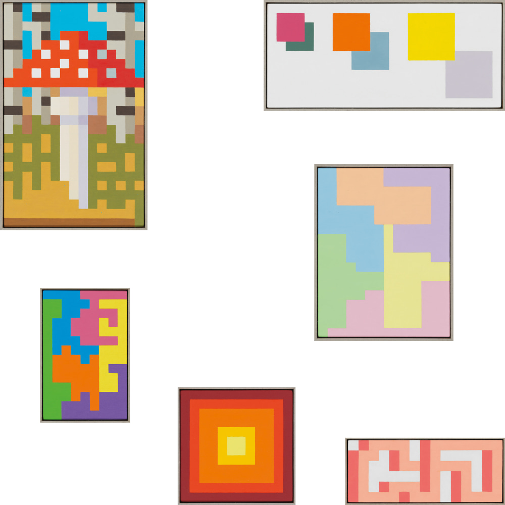 Image of six small paintings by Jean-Frédéric Schnyder