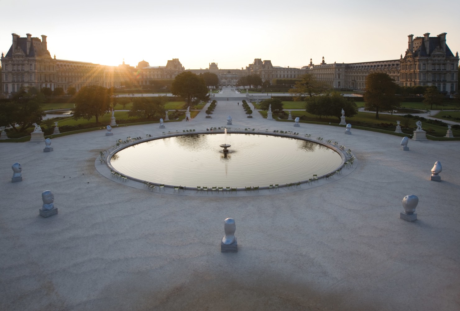 Installation view of sculptures by Ugo Rondinone