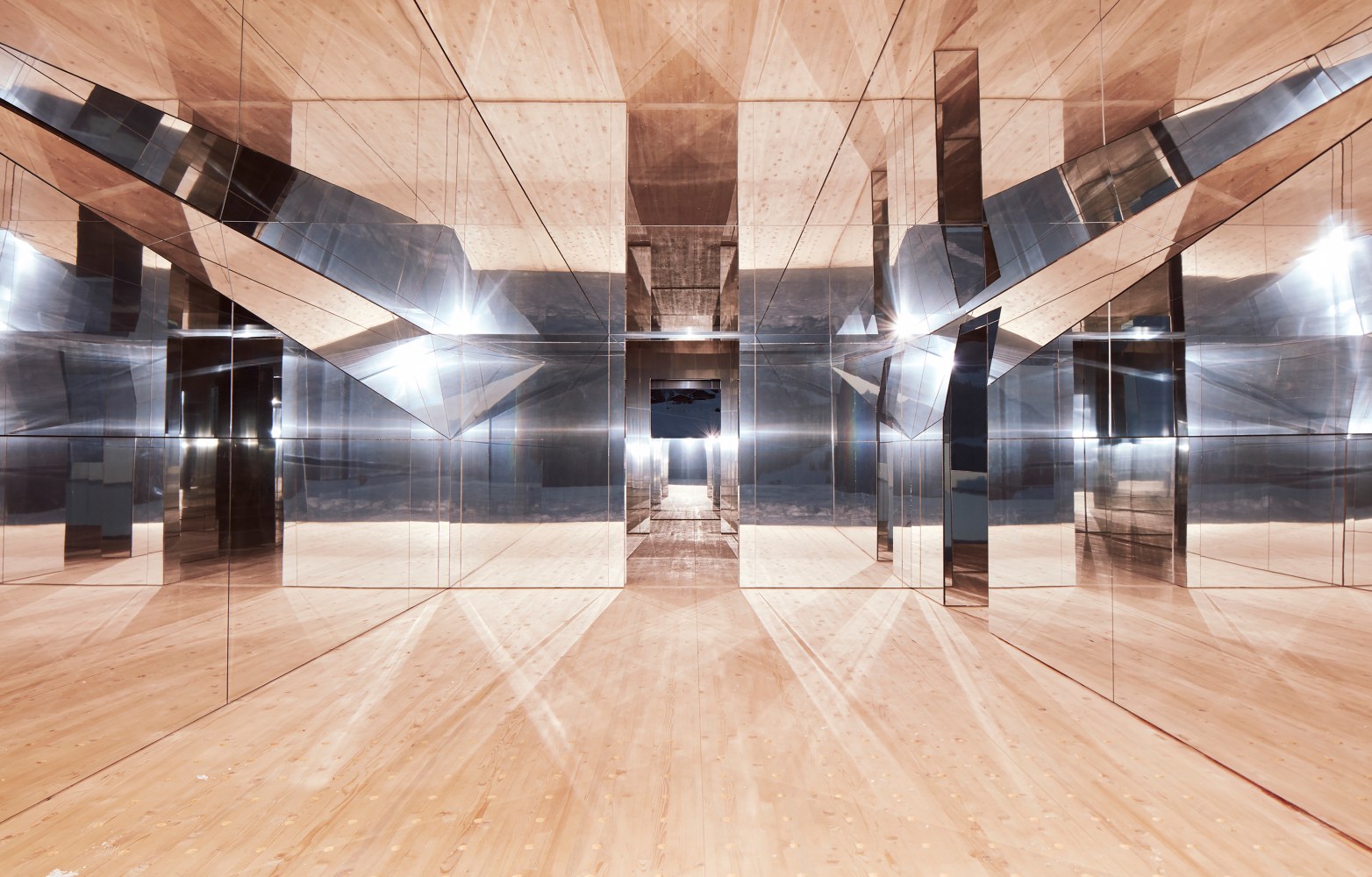 Installation view of living art installation by Doug Aitken